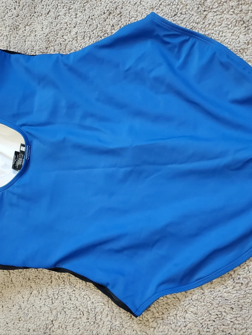 DKNY Blue One Piece Ruched Conservative Swim Suit Size 14 - Picture 7 of 9